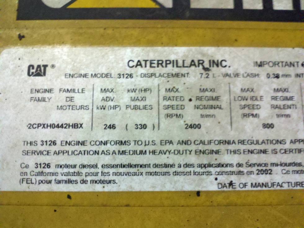 Used Caterpillar Engine | CAT 3126 Diesel Motor 330HP For Sale Many in Stock!